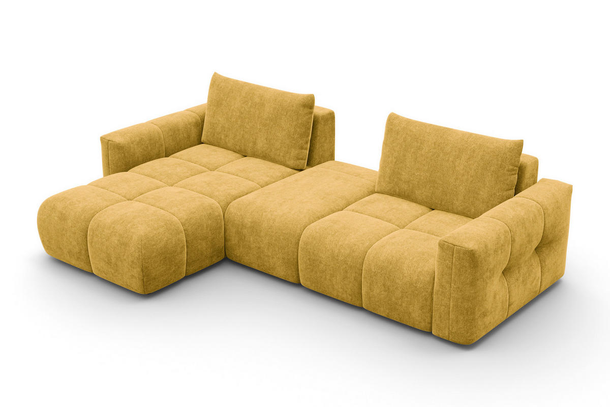 ECKSOFA VERONA 4-Sitzer LINKS, Gelb - Gelb/Schwarz, Holz/Textil (282/173cm) - Courtois Laville