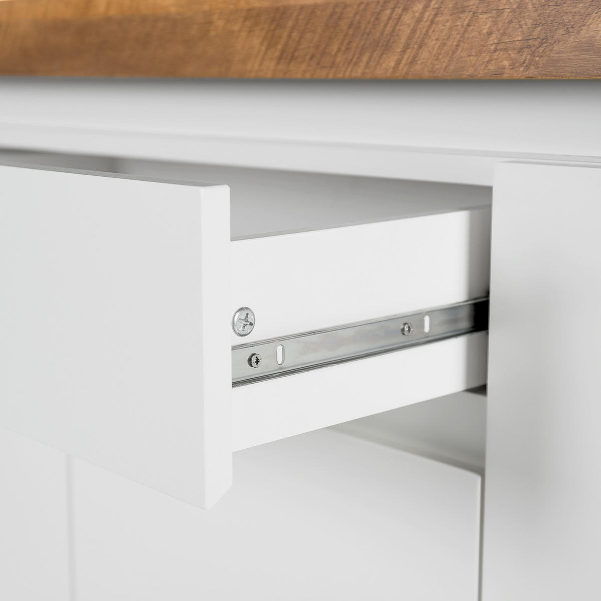 SIDEBOARD - inkl. Beleuchtung - Eichefarben/Weiß, Holzwerkstoff (200/80/40cm) - home24