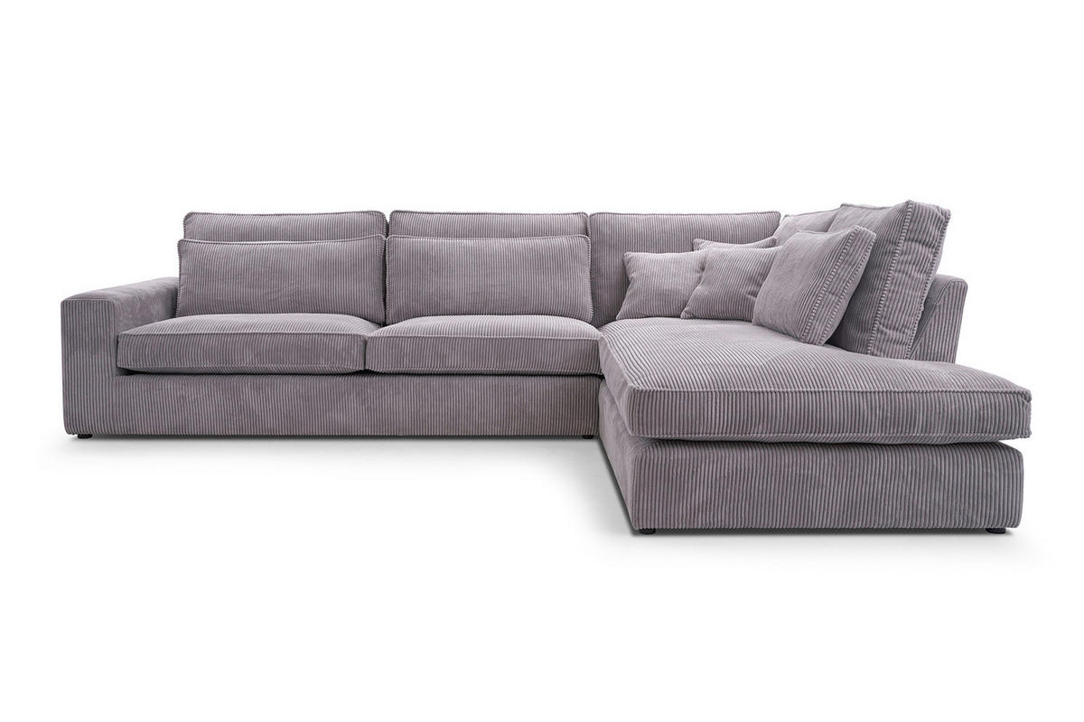 ECKSOFA Comforto MINI CORD 280 x 224 cm Ausrichtung rechts - Grau, Textil (228/224cm) - AN-Moebel 4u