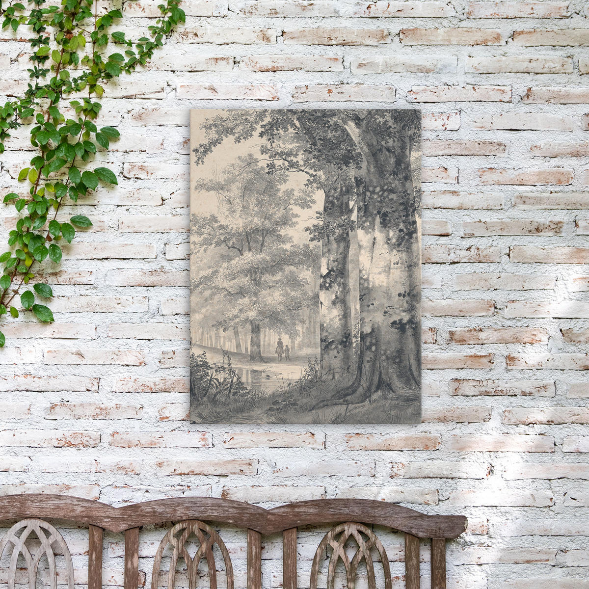 LEINWANDBILD Waldspaziergang 70x50cm - Grau, Textil (70/1cm) - Art for the Home