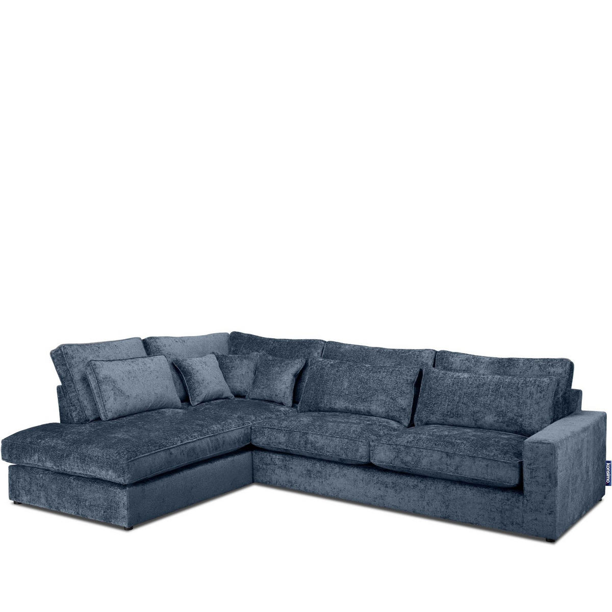 ECKSOFA LINKS IMPERA Modern 4/5 Sitzer, Dunkelblau - Dunkelblau, Textil (314/224cm) - KONSIMO®
