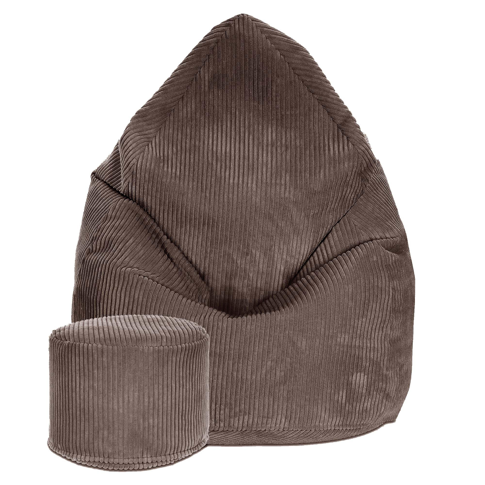 SITZSACK MIT FUßSTÜTZE Kordsamt 2-tlg Roasted Cocoa M - Dunkelbraun/Braun, Textil (80/120/80cm) - Dreamroots
