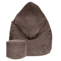 SITZSACK MIT FUßSTÜTZE Kordsamt 2-tlg Roasted Cocoa M - Dunkelbraun/Braun, Textil (80/120/80cm) - Dreamroots
