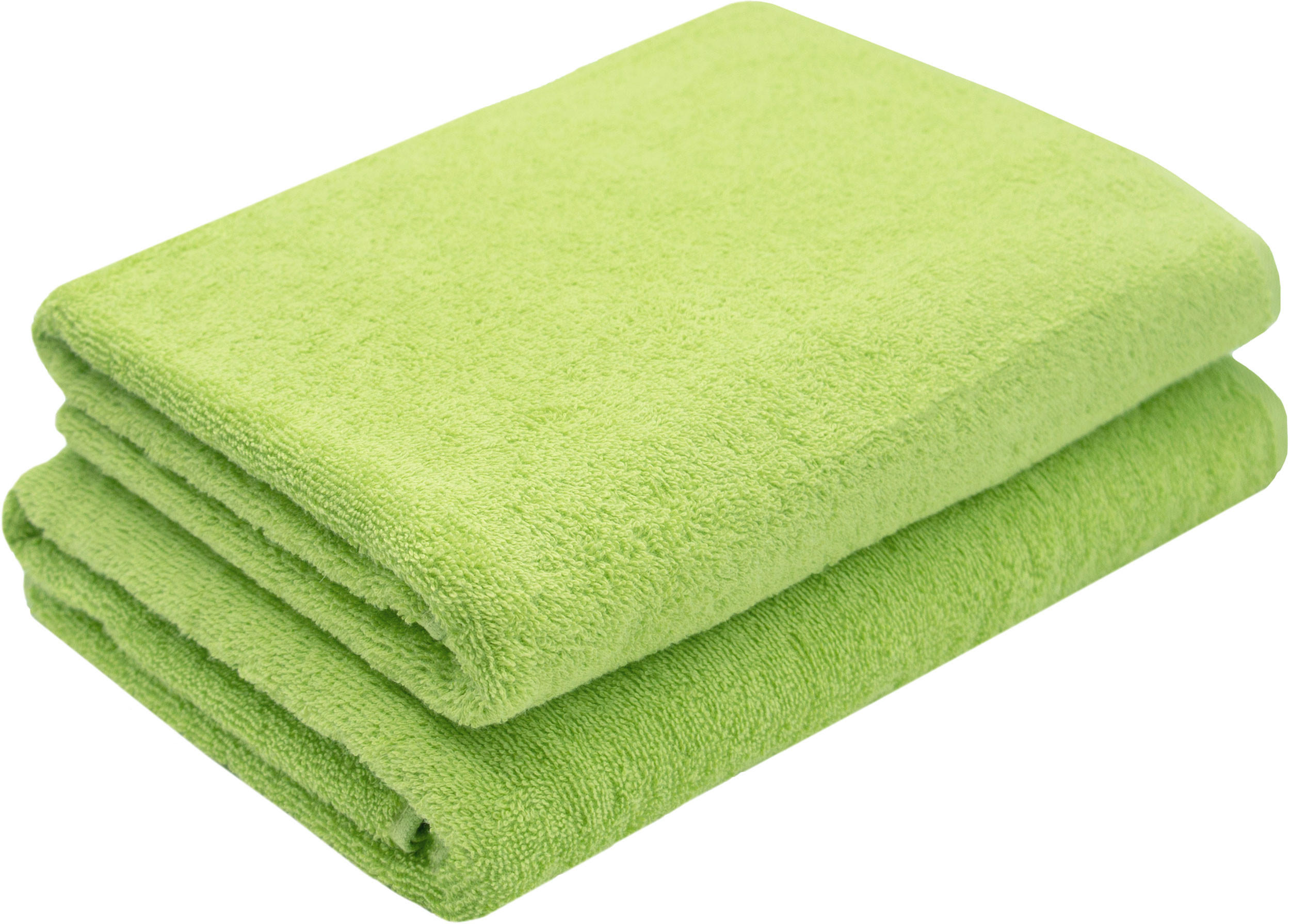 DUSCHTÜCHER, 2er-Set, 70x140 cm, 100% Baumwolle, Grün - Limette, Textil (70/140cm) - Zollner