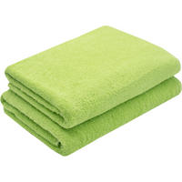 DUSCHTÜCHER, 2er-Set, 70x140 cm, 100% Baumwolle, Grün - Limette, Textil (70/140cm) - Zollner