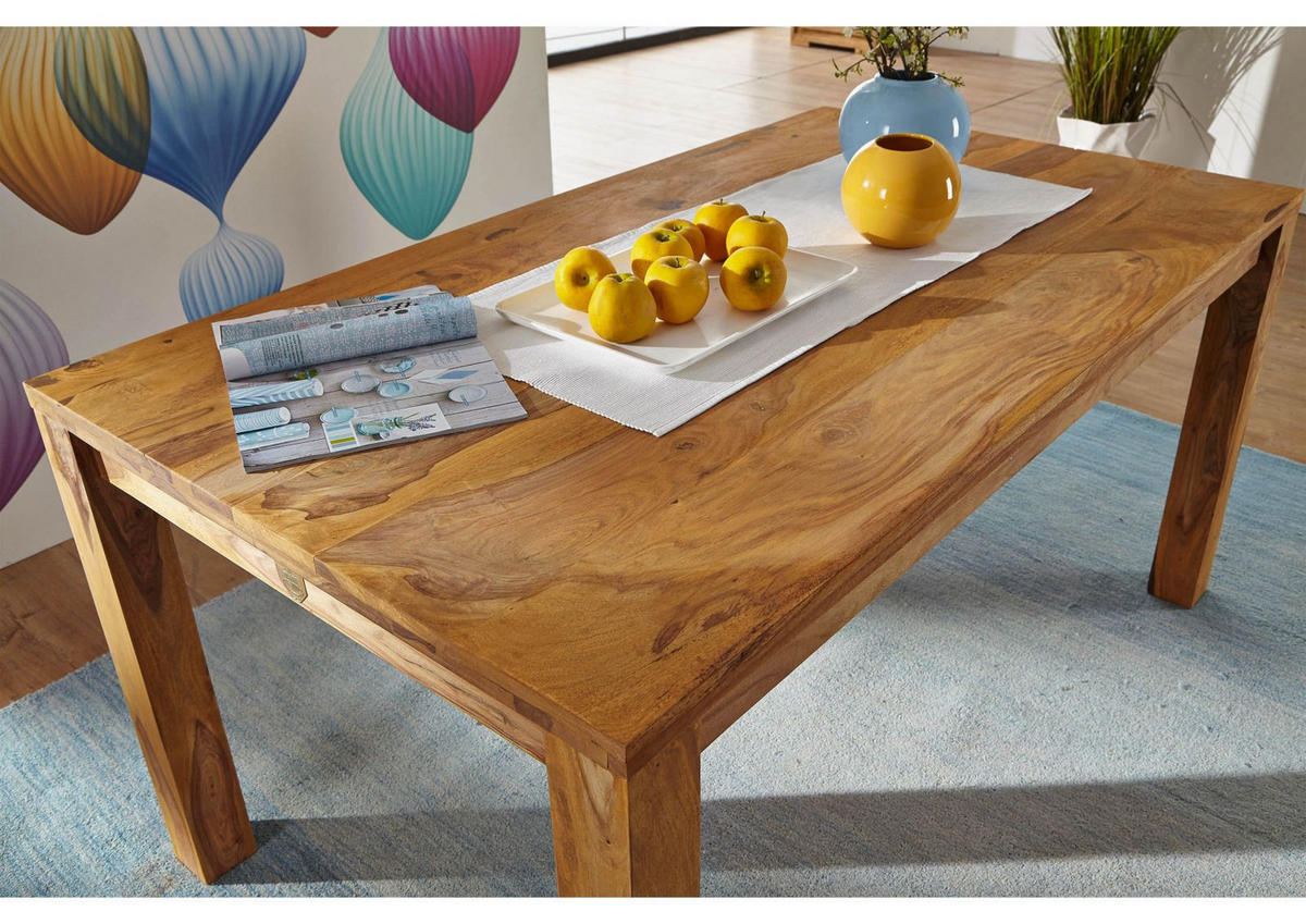 ESSTISCH Sheesham 80x80x76 braun geölt NATURE BROWN #811 - Braun, Holz (80/80/76cm) - Massivmoebel24
