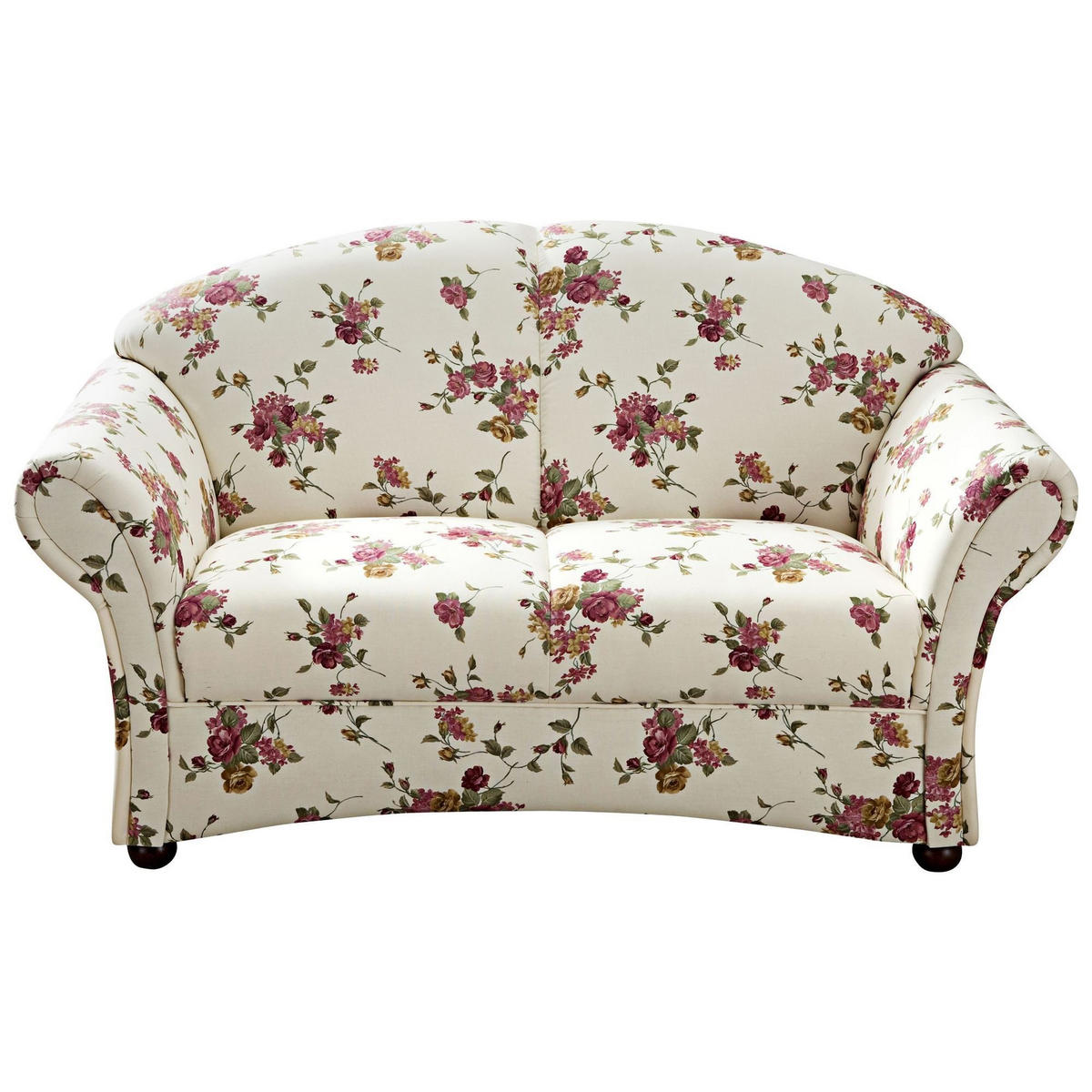 SOFA 2-Sitzer Kama Bezug Flachgewebe Buche nussbaum dunkel / beige - Weiß, Kunststoff (151/85/81cm) - 58aufmkessel
