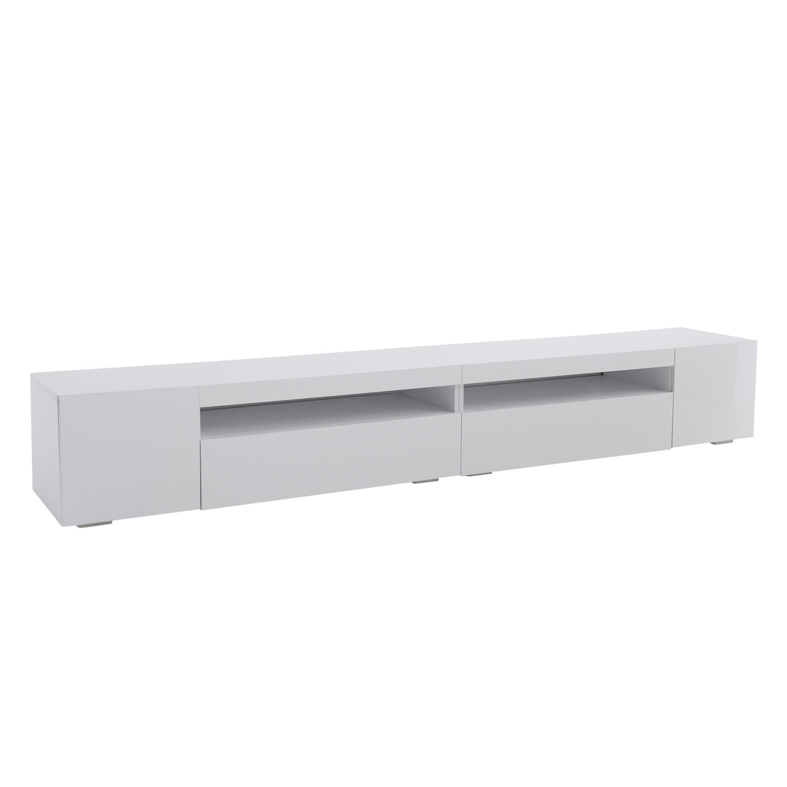 TV Lowboard LED, nicht glänzende Front, Weiß - Weiß, Holz (240/35/39cm)