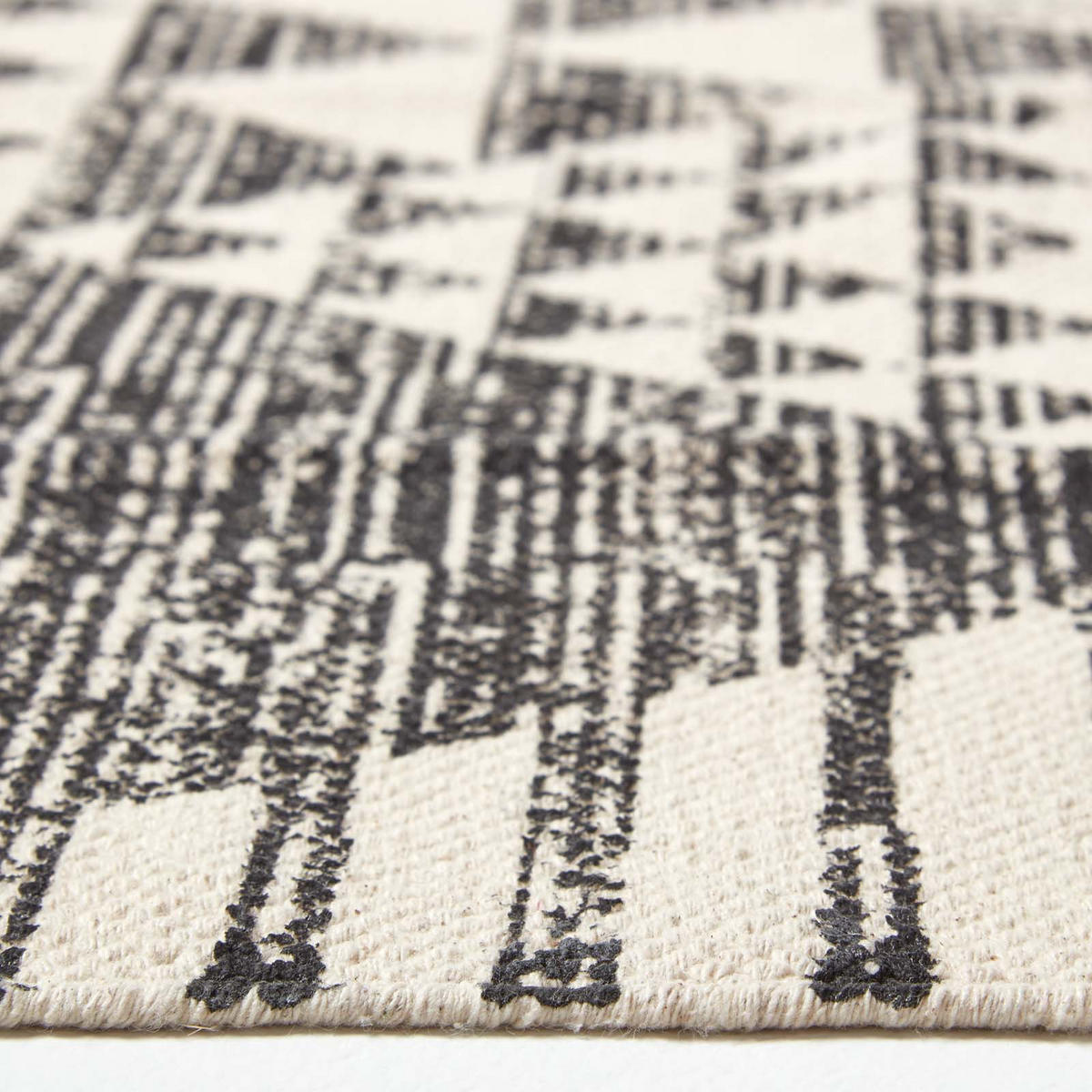 BAUMWOLLTEPPICH-LÄUFER Delphi geometrisch 66/200 cm - Schwarz, Textil (66/200cm) - Homescapes