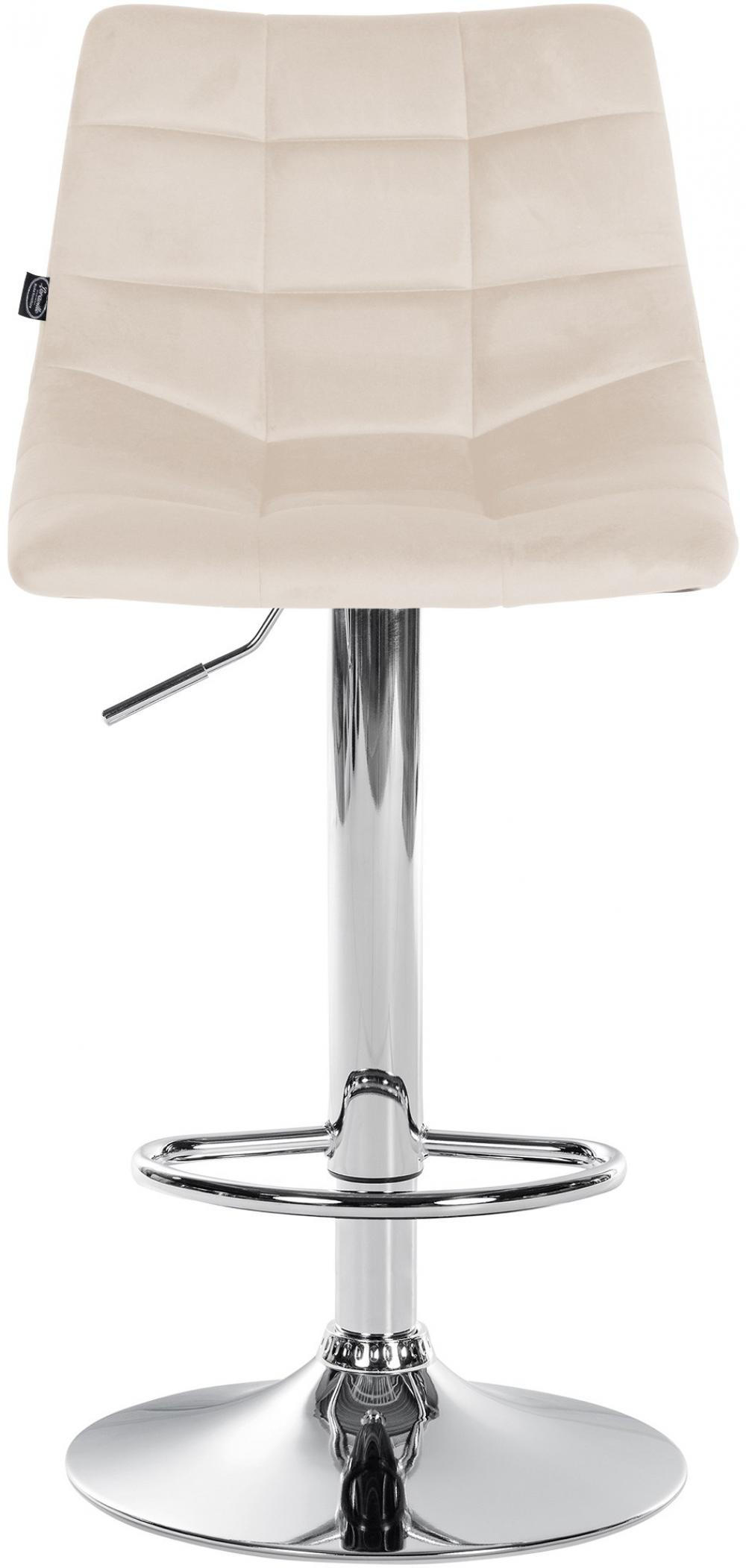 BARHOCKER Samt creme - Chromfarben/Creme, Textil/Metall (43/87/46.5cm) - CLP