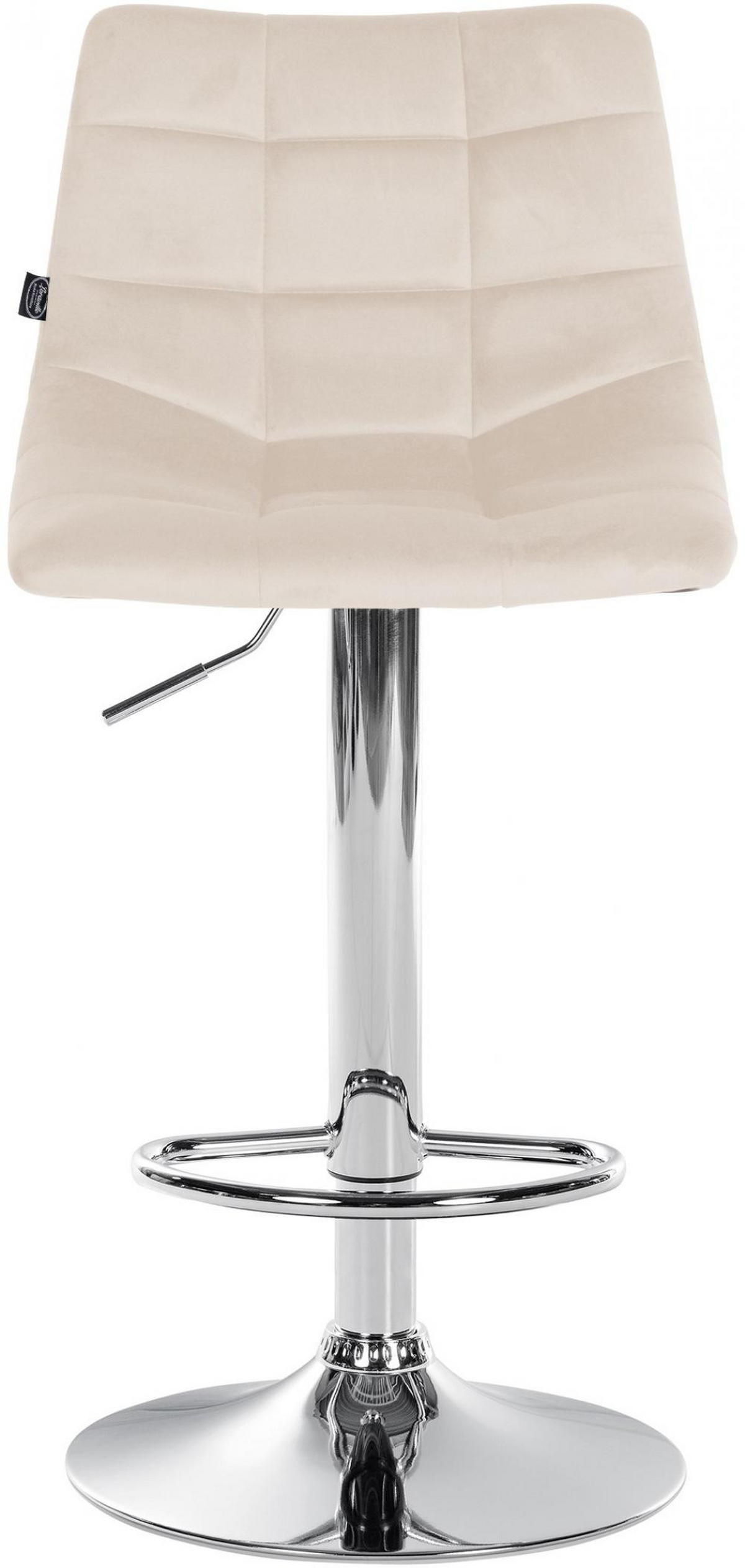 BARHOCKER Samt creme - Chromfarben/Creme, Textil/Metall (43/87/46.5cm) - CLP