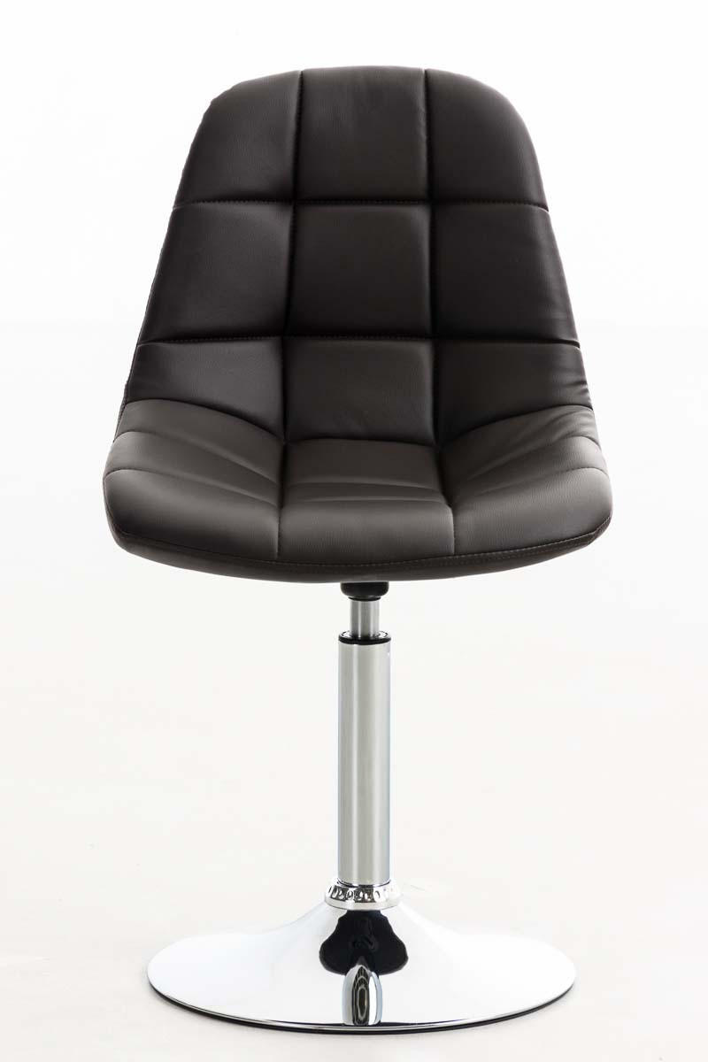 STUHL OSKAR Kunstleder 84x48x52 cm braun Kunstleder Metall in Chromoptik - Braun, Leder/Metall (48/84/52cm) - DELUKE