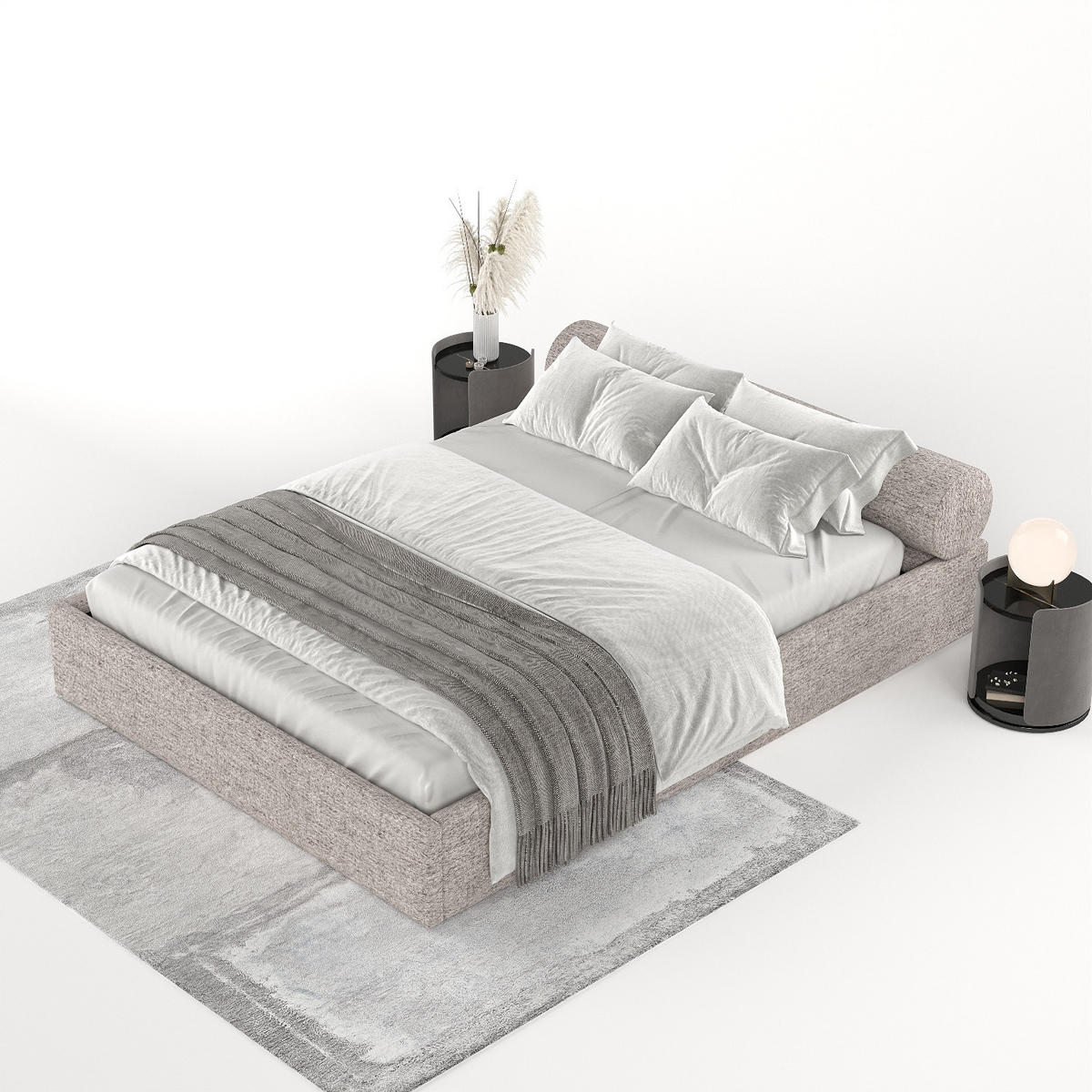 POLSTERBETT Solvo mit Stauraum 200/200 cm Beige im Neve Stoff - Sandfarben/Schwarz, Holz/Holzwerkstoff (200/200cm) - AltaBeds