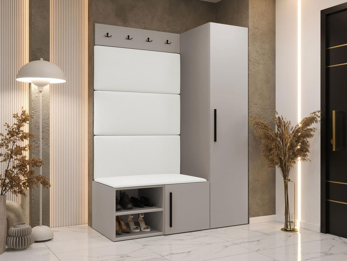 GARDEROBEN-SET Medi II - Kaschmir/Schwarz, Holzwerkstoff/Kunststoff (40/191/50cm) - MIRJAN24