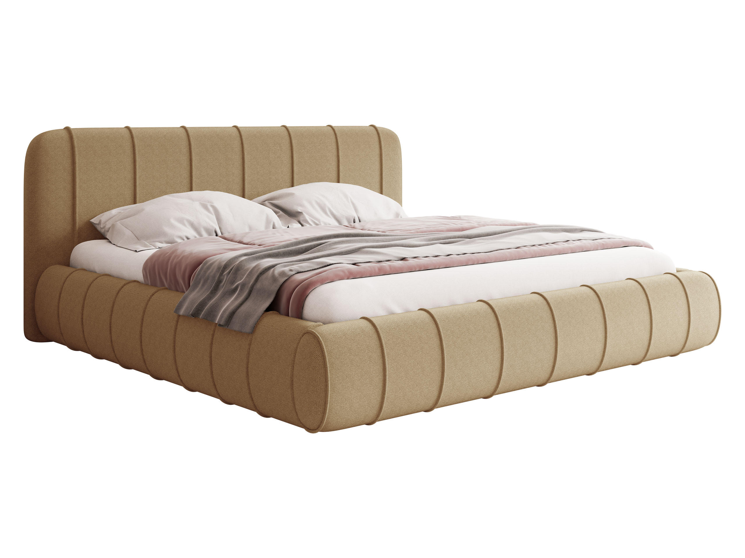 POLSTERBETT Slim XI - Beige, Holz/Holzwerkstoff (120/200cm) - MIRJAN24