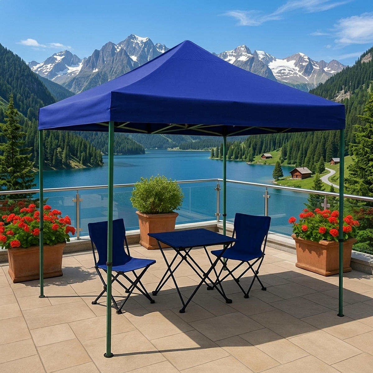 ERSATZDACH für Pavillon 3x3m, Pavillondach Toro, Wasserdicht, Farbe: Blau - Blau, Kunststoff (300/0.3/300cm) - TPFGarden
