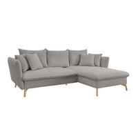 ECKSOFA S11 Ambriamo Hellgrau 258/91/167 cm Recamiere rechts - Hellgrau, Textil (258/167cm) - Livojo
