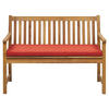 GARTENBANK zertifiziertes Holz hellbraun Auflage terracotta 120 cm Vivara - Hellbraun/Terra cotta, Holz (120/88/61cm) - Beliani