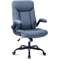 BÜROSTUHL mit hochklappbarer Armlehne Stoff Blau - Blau, Textil (68/113/70cm)