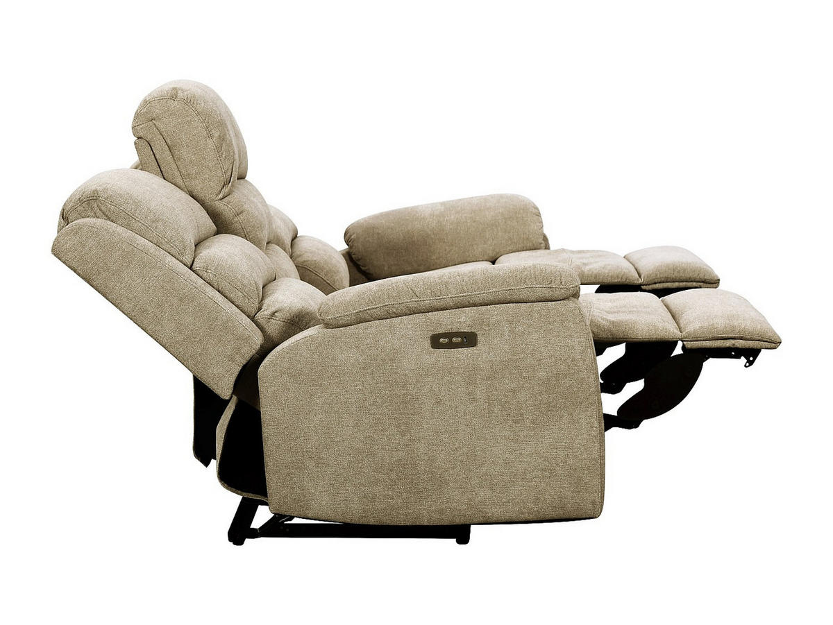 RELAXSOFA - 3 Personen - stoff - taupe Nevers - Taupe, Textil (187/103/95cm) - Vente-Unique