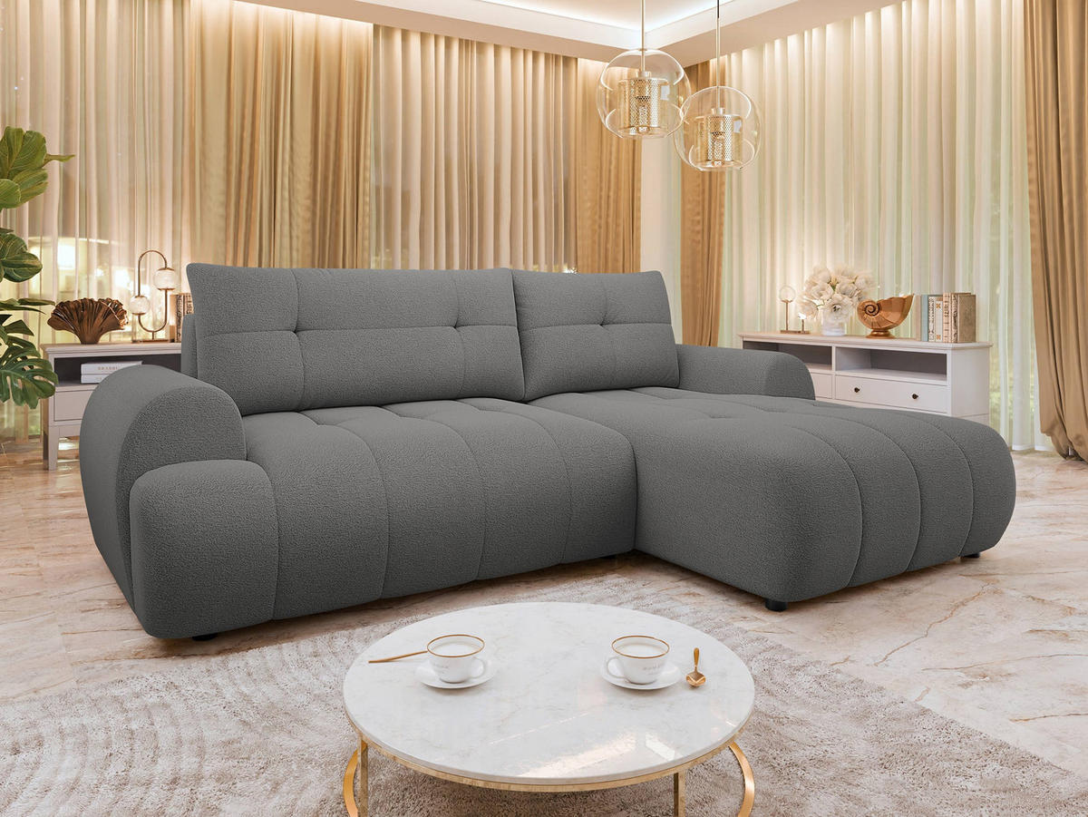 ECKSOFA Fiorano, Seite: Rechts - Schwarz/Grau, Holz/Kunststoff (265/177cm) - MIRJAN24