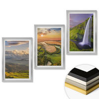 WANDBILDER 3er Set - 40x60 cm Silberner Rahmen - Gebirgsflüsse, Wasserfälle, Natur - Silberfarben, Kunststoff (40/60cm) - ArtPrintCave