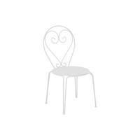 GARTENSTUHL - 43 cm x 47 cm - Metall - Weiß - GUERMANTES - Weiß, Metall (43/90/47cm) - Vente-Unique