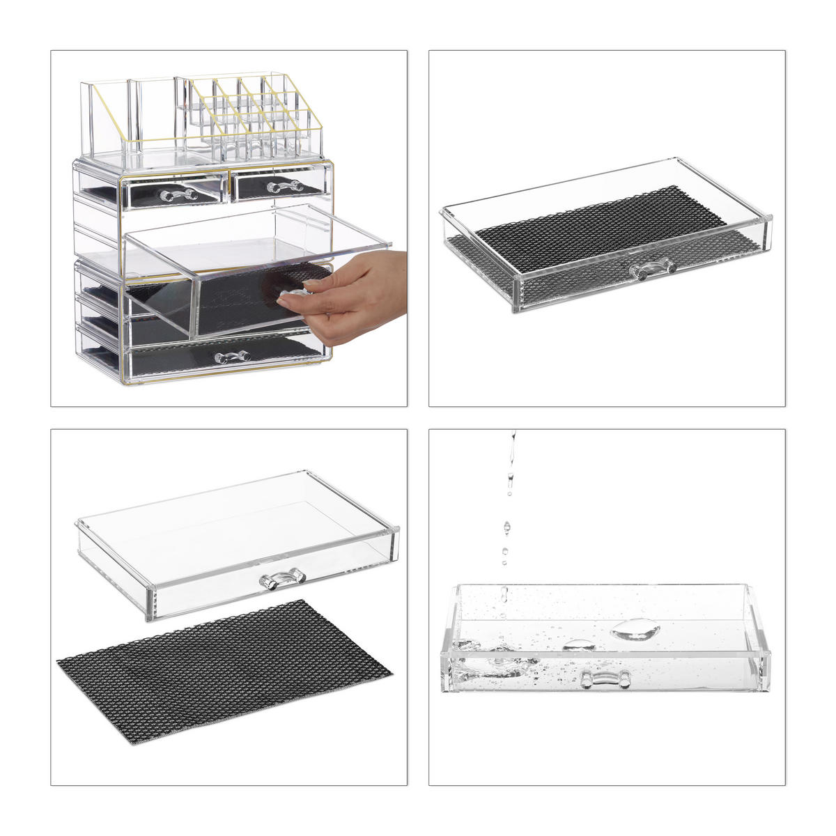 KOSMETIKORGANIZER - Multicolor, Kunststoff (23.5/29/14cm) - Relaxdays