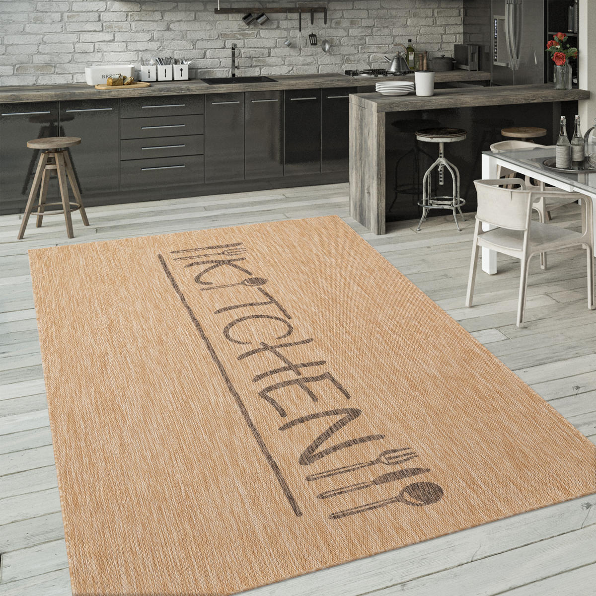 OUTDOORTEPPICH 80/250 cm Kitchen 385 - Beige, Textil (80/250cm) - Paco Home
