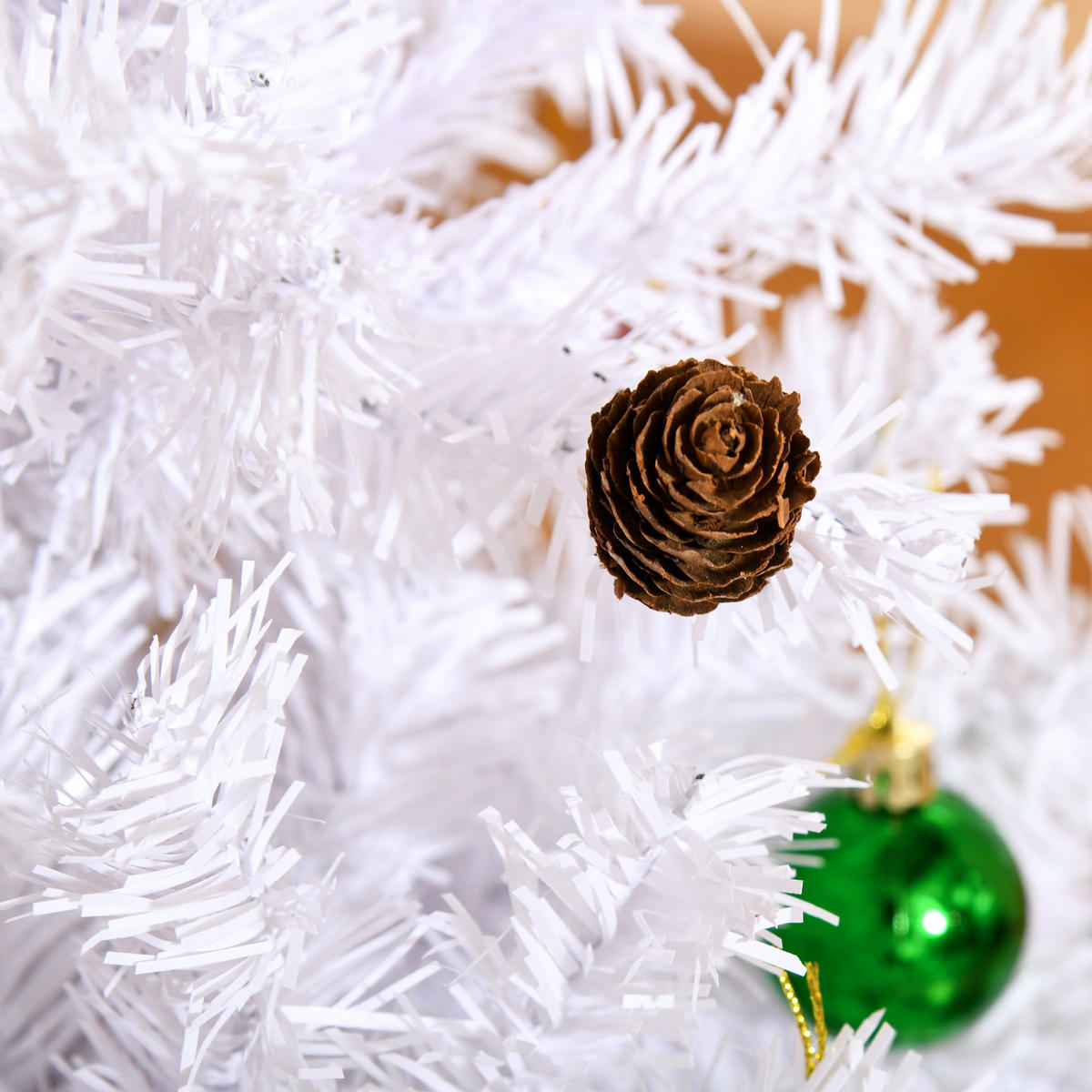 WEIHNACHTSBAUM Christbaum Tannenbaum 150/180cm PVC 680 Spitze inkl. Deko Weiß - Weiß, Metall (150cm) - HOMCOM