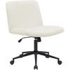 DREHSTUHL Samt creme - Creme/Schwarz, Textil/Metall (62/86/65cm) - CLP
