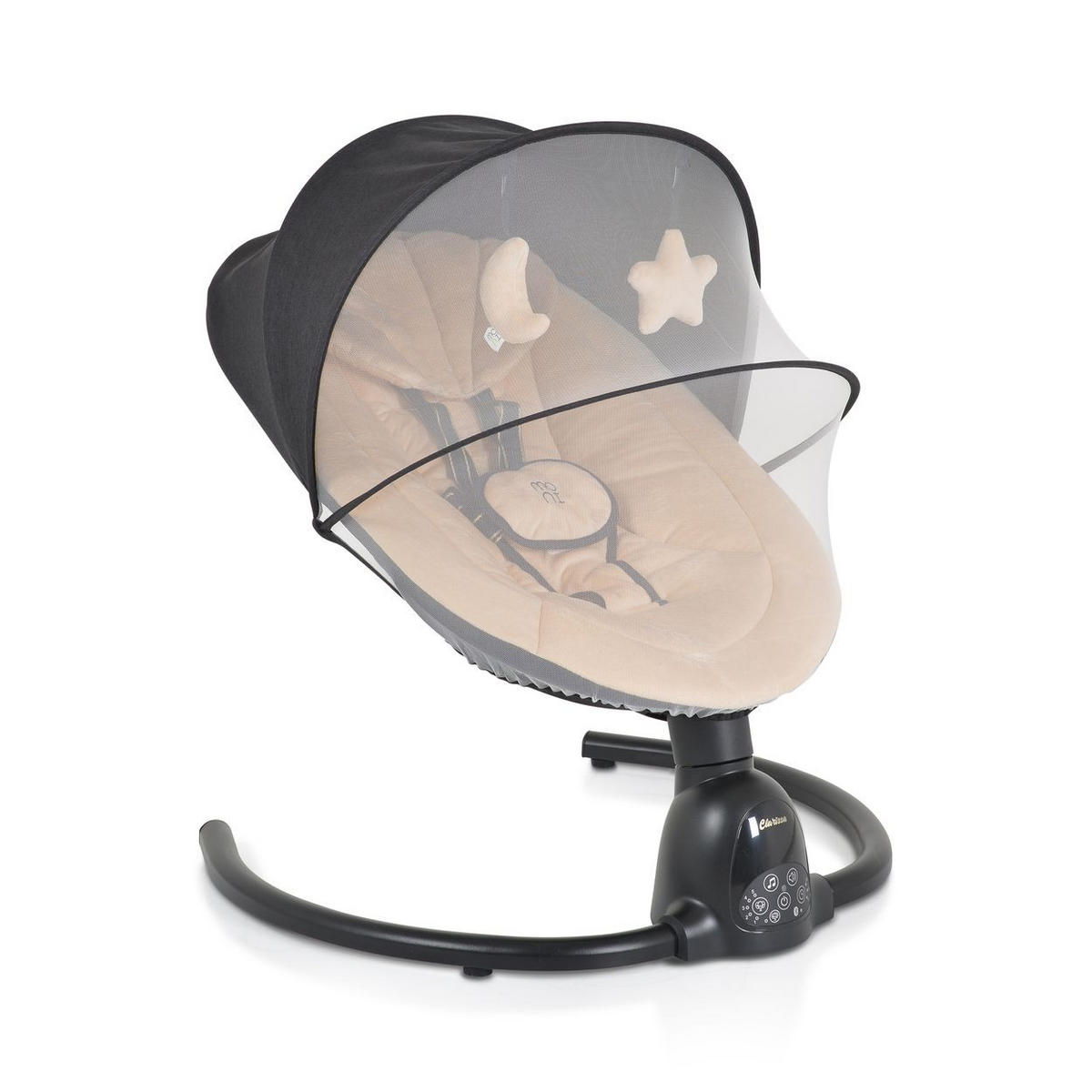 BABYWIPPE Clarissa beige 5 Schaukelgeschwindigkeiten, Bluetooth, Fernbedienung, Timer - Beige, Metall - Moni