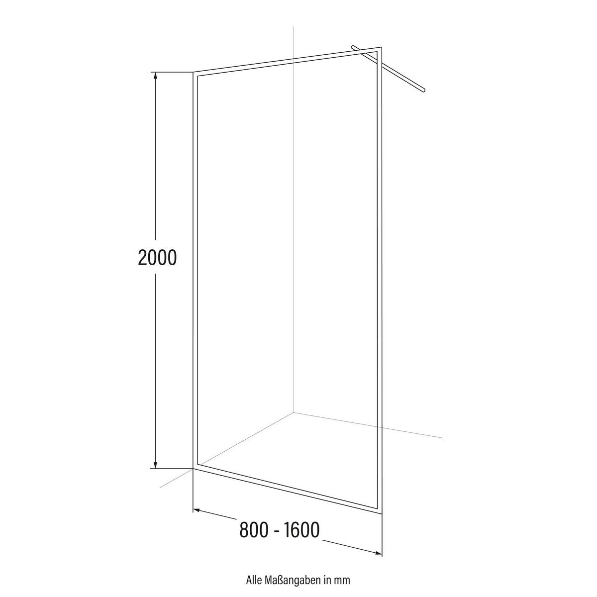 DUSCHABTRENNUNG BAKI - 120 x 200 cm - Schwarz, Glas/Metall (120/200cm) - Home Deluxe