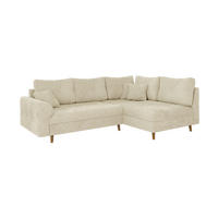 ECKSOFA Sigurd Beige Chenille - Ottomane rechts - Beige/Braun, Holz/Textil (231/161cm) - S-Style Möbel