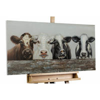 ÖLGEMÄLDE 100/50 cm - Schwarz/Weiß, Holz/Textil (1.5/50cm) - KUNSTLOFT