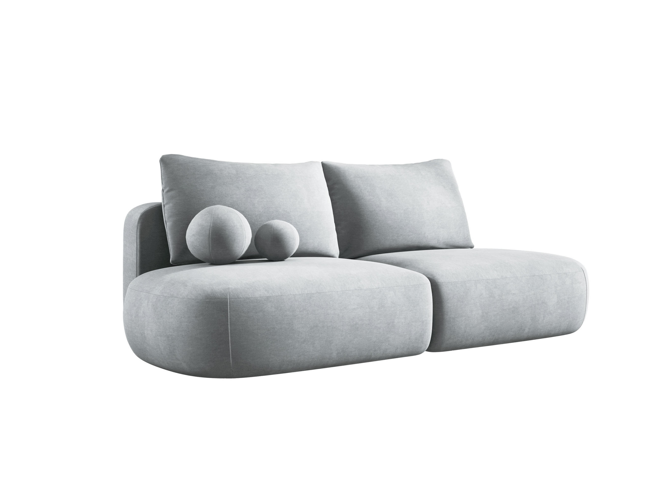 SCHLAFSOFA Moderne BABU mit Schlaffunktion – 3-Sitzer Sofa mit Bettkasten, DL-Automat, 2 Rückenkissen, 2 Zierkissen, 240x90x90 cm, Silber - Silberfarben, Holz/Textil (240/90/90cm) - DomoHome