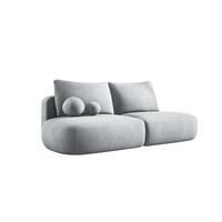 SCHLAFSOFA Moderne BABU mit Schlaffunktion – 3-Sitzer Sofa mit Bettkasten, DL-Automat, 2 Rückenkissen, 2 Zierkissen, 240x90x90 cm, Silber - Silberfarben, Holz/Textil (240/90/90cm) - DomoHome
