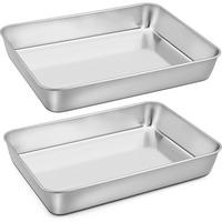 BACKBLECH 2er Set Edelstahl 31,6 x 24,7 cm - Silberfarben, Metall (24.7/4.8/31.6cm)