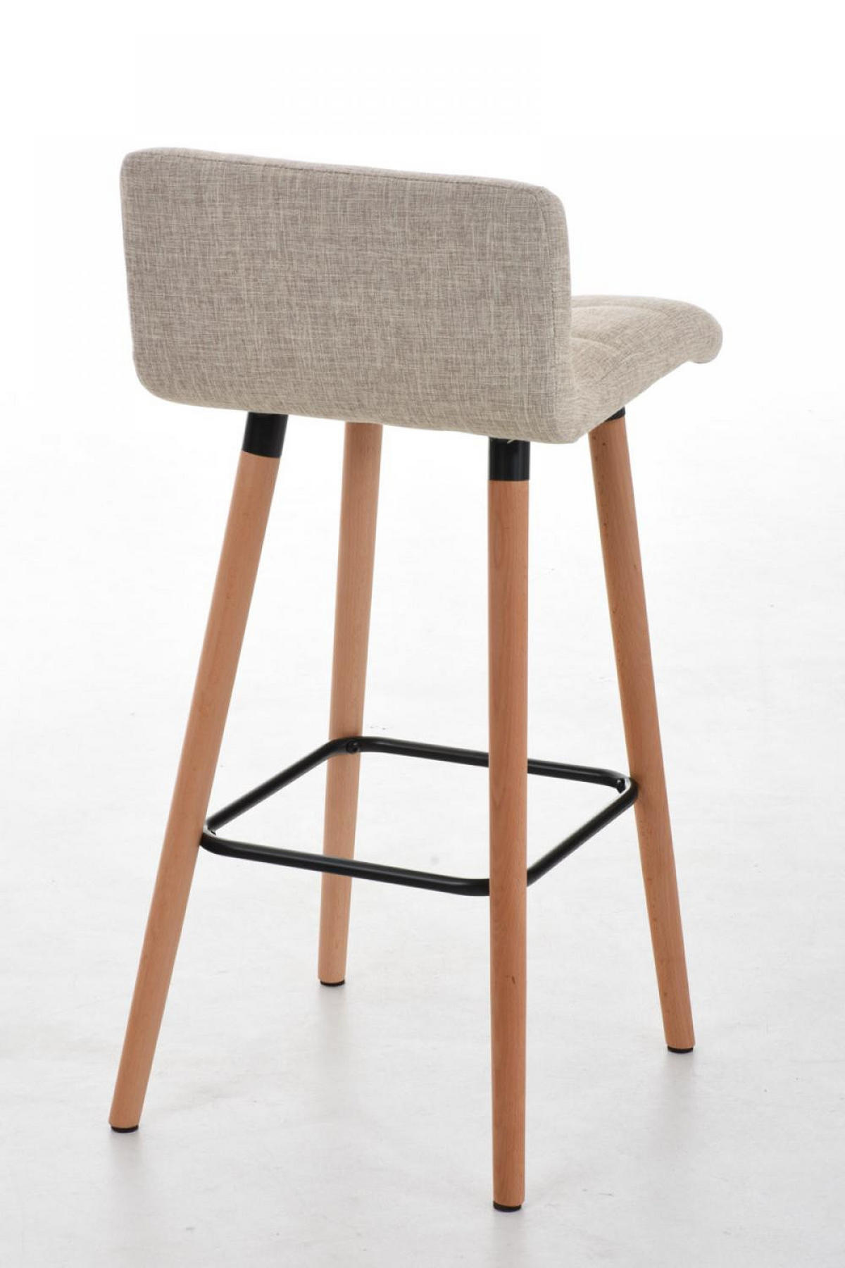 BARHOCKER Stoff Creme - Eukalyptusholzfarben/Creme, Holz/Textil (42/94/49cm) - CLP