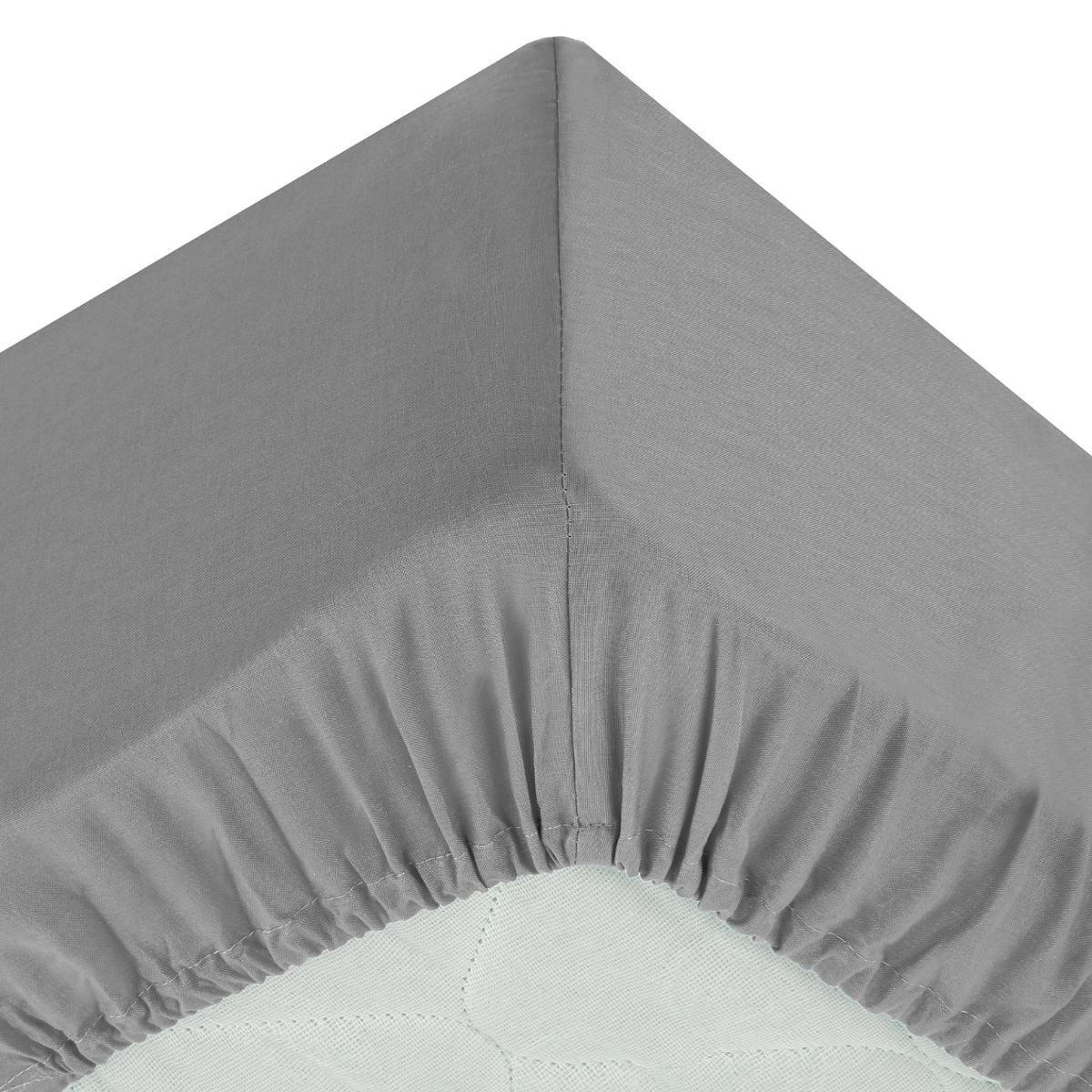 BETTLAKEN mit Gummizug 190/90 cm - Grau, Naturmaterialen (90/190cm) - Atmosphera Createur d´interieur