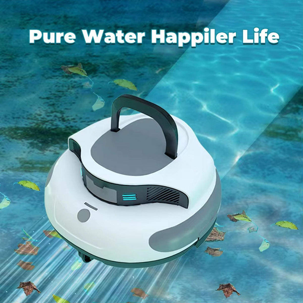 POOLROBOTER, Geeignet Für Flächen Unter 92 m² (EU-Stecker) - Weiß, Kunststoff (20.3/37.5/37.5cm) - Authentics