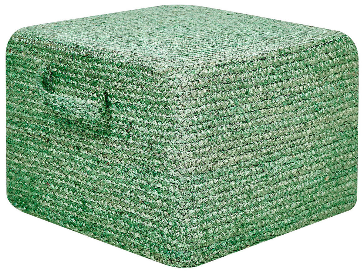 POUF Dhadar 45/45/30 cm - Grün, Naturmaterialien (45/30/45cm) - Beliani