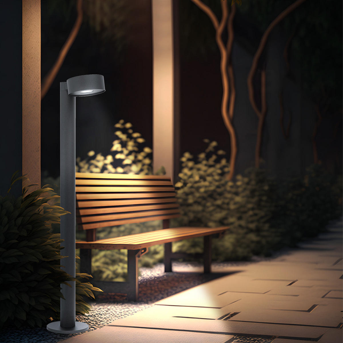 LED STEHLAMPE PALOSCO Metall Schwarz - Schwarz, Metall (14/22/82cm)