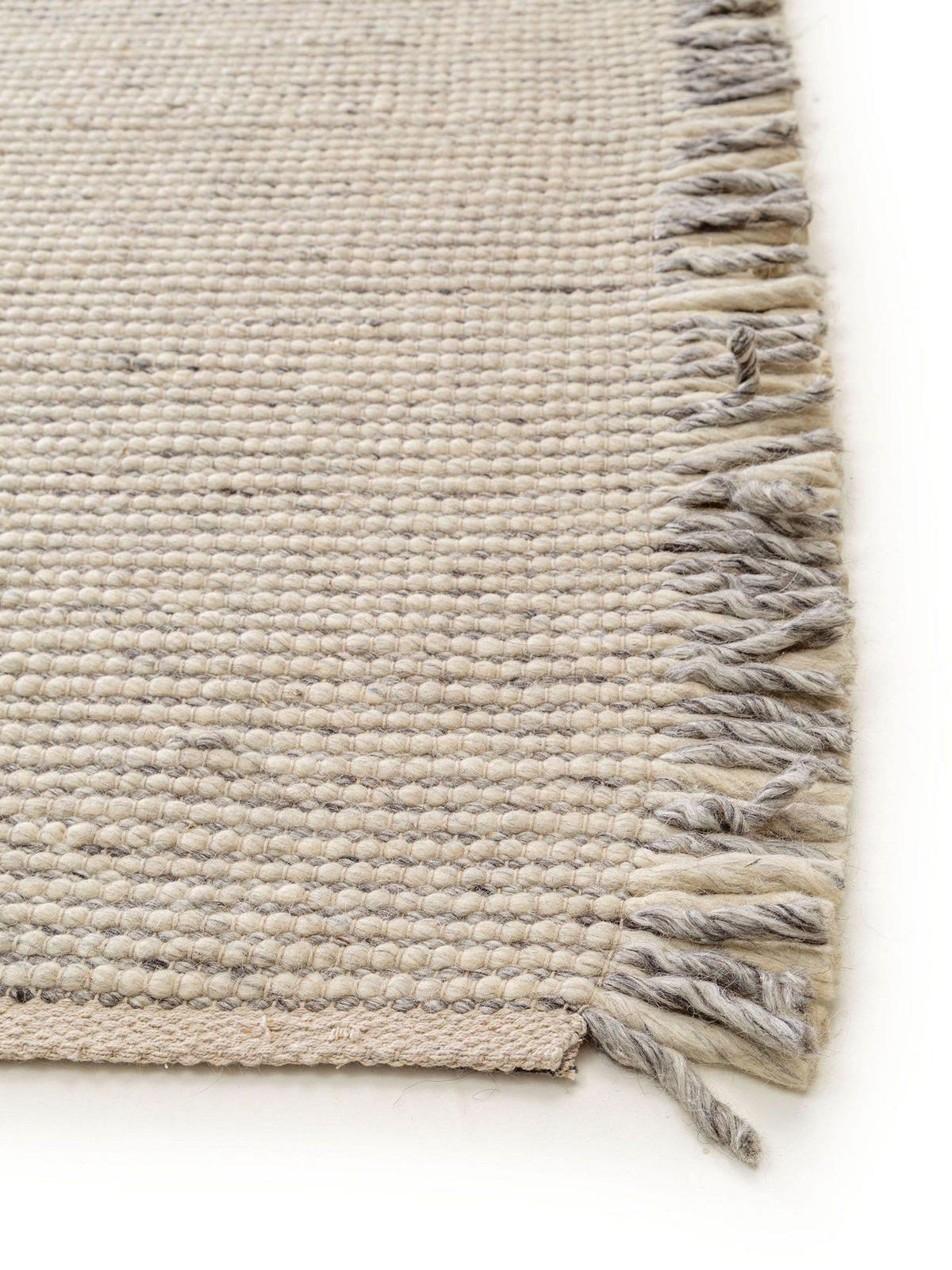 WOLLTEPPICH Mary Ivory Hellgrau 160x230 cm - Beige/Grau, Textil (160/1cm) - KUNSTLOFT