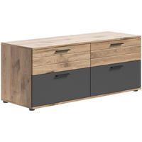 LOWBOARD MASON (B/H/T: ca. 130/53/47 cm) in Nox Oak Nachbildung/Basalt grau - Eichefarben, Holzwerkstoff (130/53/47cm)