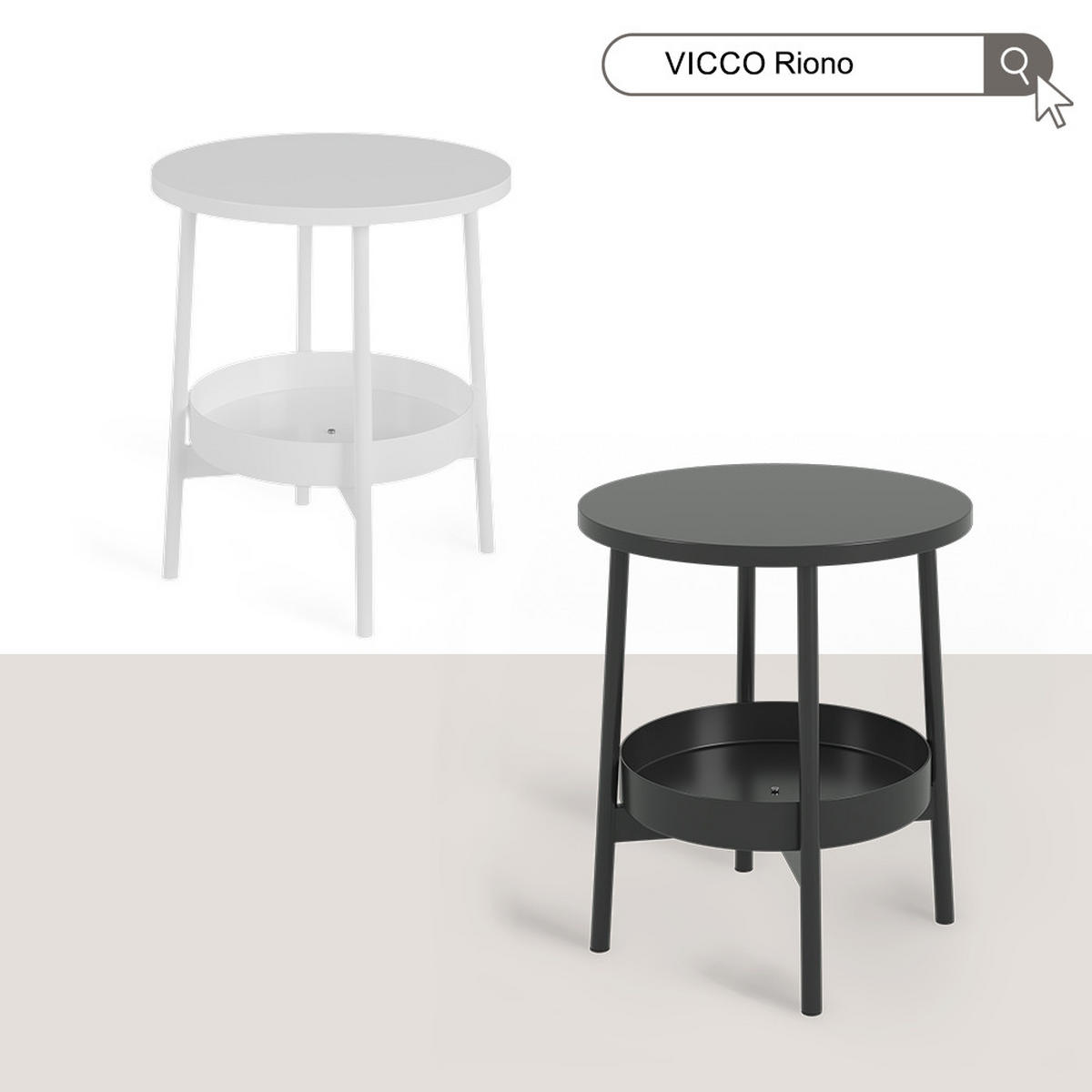 KONFERENČNÍ STŮL Riono Černá - černá, plast (40/40/47.5cm) - Vicco