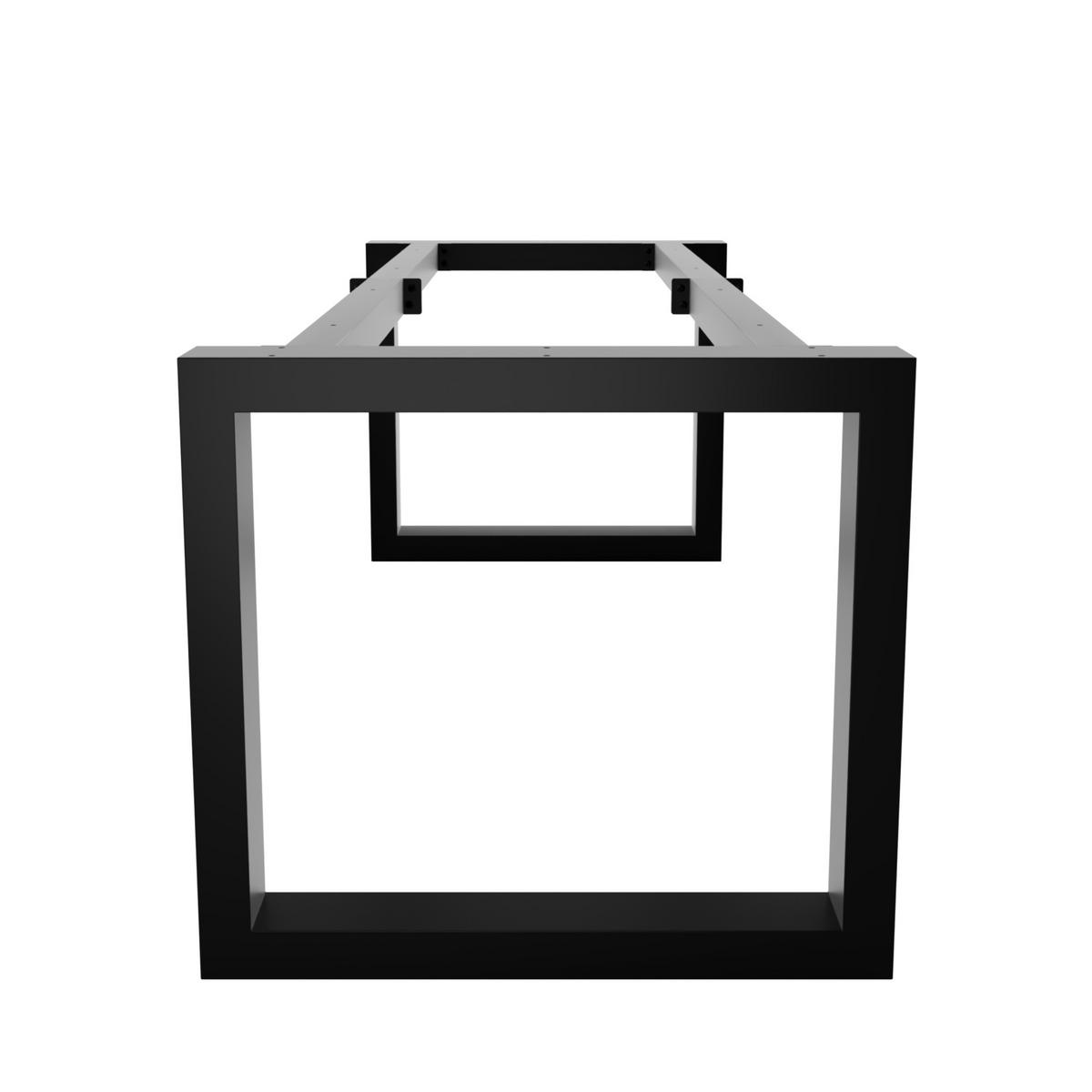 TISCHBEINE Eta Extreme Schwarz Metall 260/80/72 cm - Schwarz, Metall (80/72/260cm) - Metalo Pro