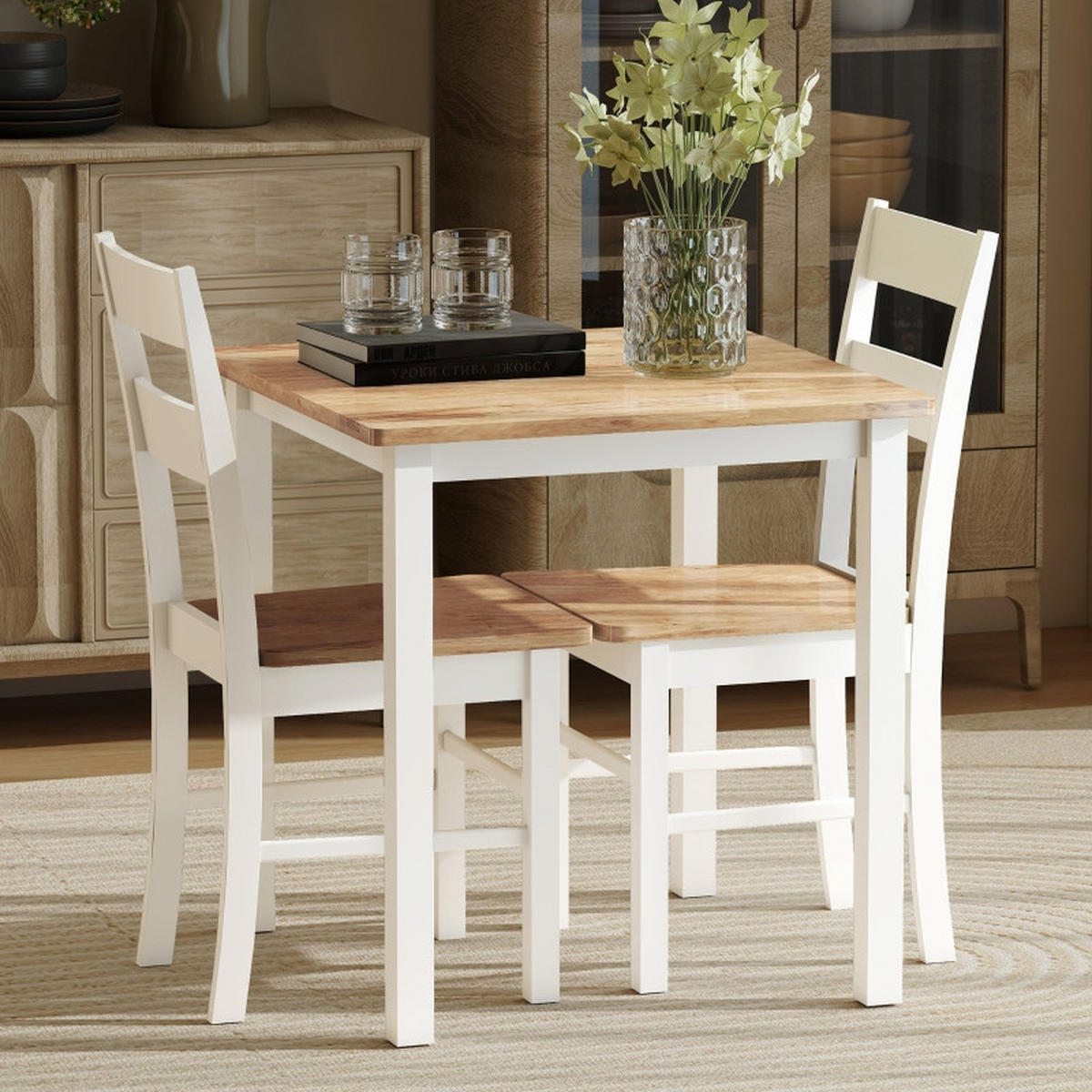 ESSTISCH 69/69/75 cm aus Kautschukholz DE-39909 Natur - Eichefarben, Holzwerkstoff (69/69/75cm) - ComfortXL