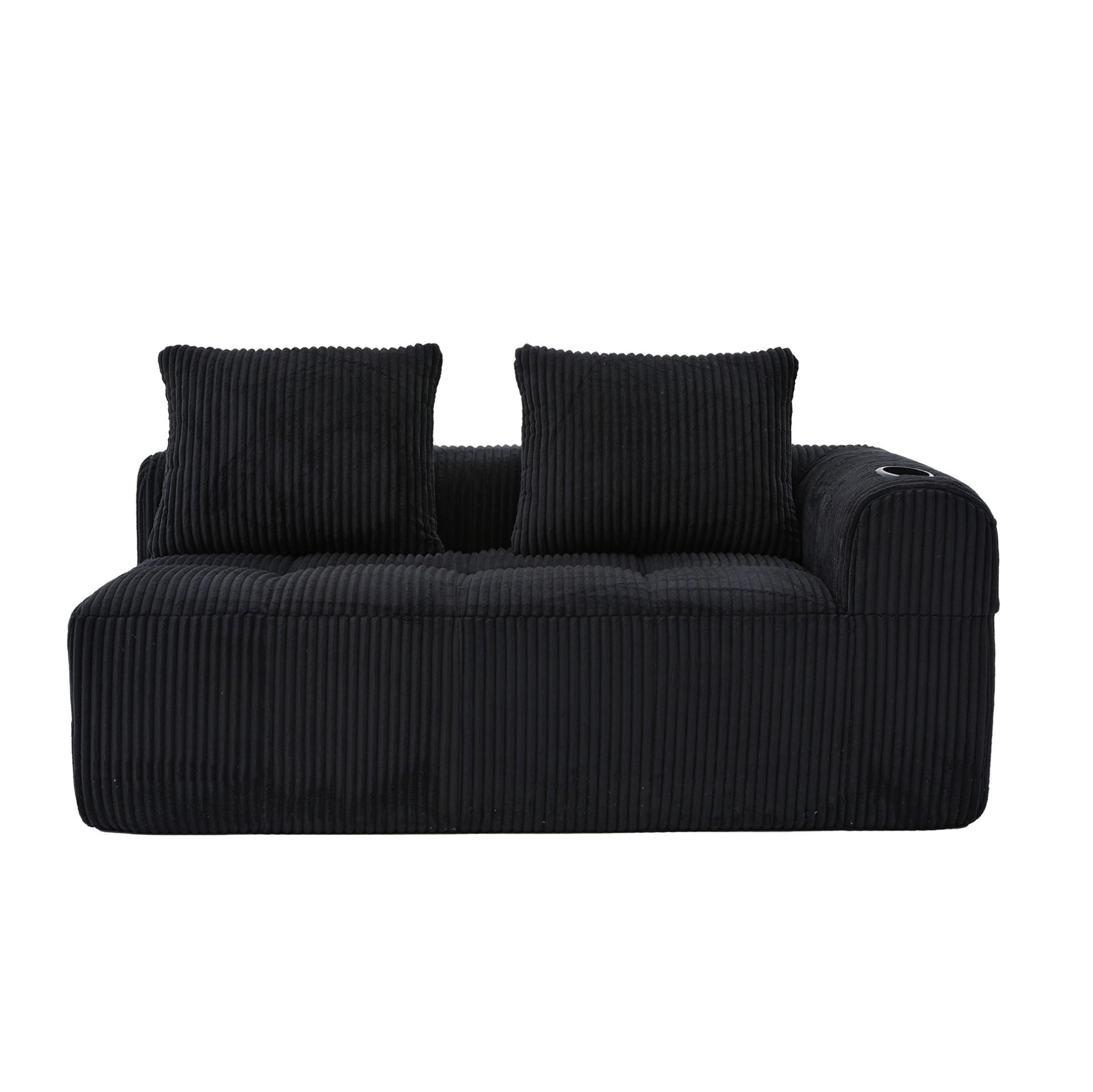 SOFA kompakt 158 x 93 x 61 cm Cord Black - Schwarz, Kunststoff (158.1/61/93cm) - Meubliv