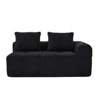SOFA kompakt 158 x 93 x 61 cm Cord Black - Schwarz, Kunststoff (158.1/61/93cm) - Meubliv